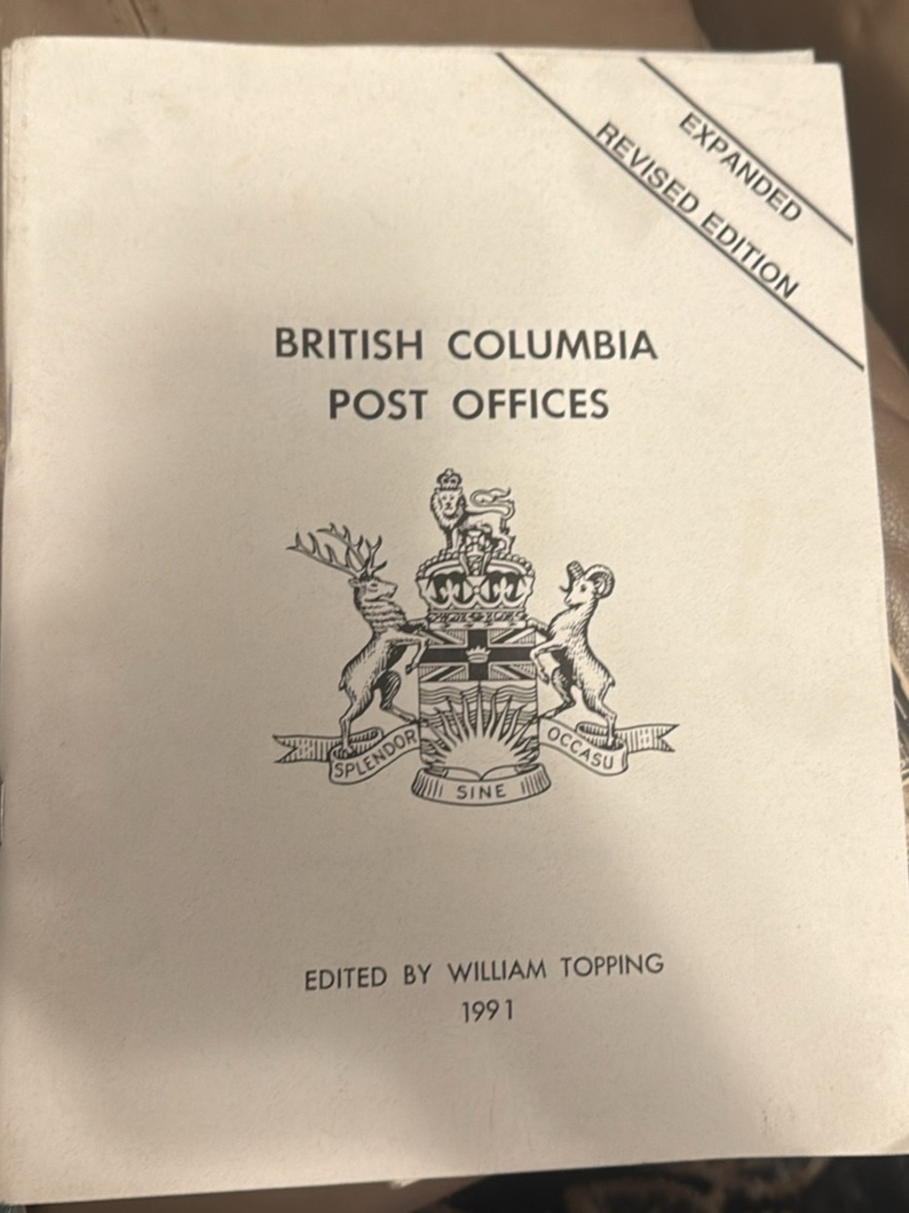 British Columbia Post Offices Book - White Cover